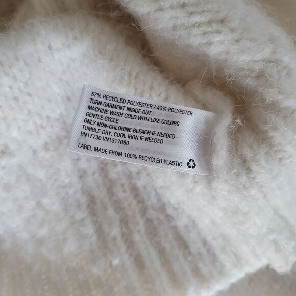 A New Day Ladies White Cable  Knit Pullover Oversized Turtleneck Sweater,  sz XL - Picture 10 of 13